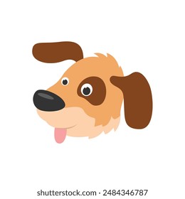 Charming Cartoon Dog Head Vector Illustration