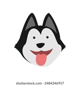 Charming Cartoon Dog Head Vector Illustration