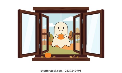 A charming cartoon ghost