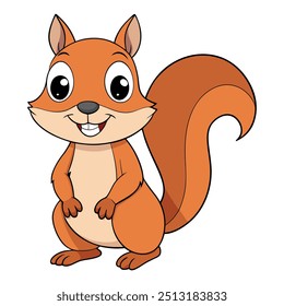 Charming cartoon illustration of a funny squirrel, perfect for adding a playful touch to any project