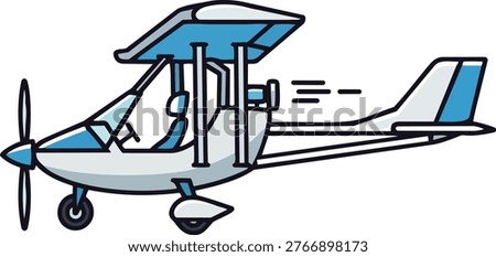 A charming cartoon illustration of a light airplane, perfect for adding a touch of whimsy to any project.