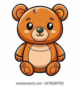 A charming cartoon illustration of a lovable teddy bear, ideal for kids and art enthusiasts