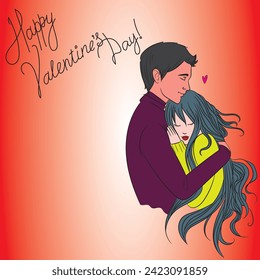 Charming cartoon illustration perfect for Valentine's Day greetings. Spread love with this adorable image