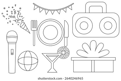 Charming Cartoon Party Essentials – Hand Drawn Balloons, Cakes and Decor