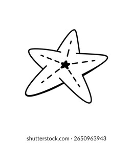 A charming cartoon starfish outline, perfect for beach, ocean, or underwater themed designs.