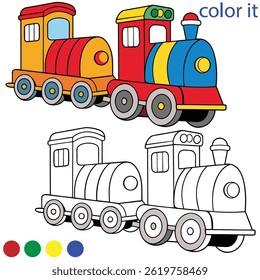 Charming Cartoon Train Coloring Page – Fun Transportation Adventure for Kids Learning