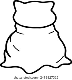 Charming Cat in Blanket Line Art Vector | Cute Minimalist Design