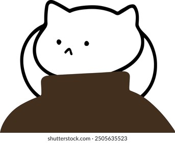 Charming Cat Character in Turtleneck Vector | Cute Minimalist Design