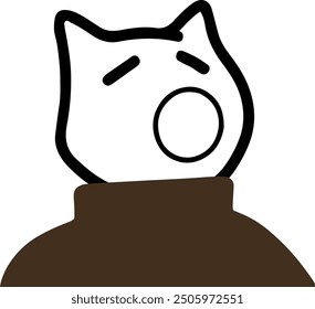 Charming Cat Character in Turtleneck Vector | Cute Minimalist Design
