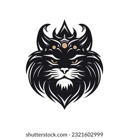 A charming cat head in a whimsical vector clip art illustration