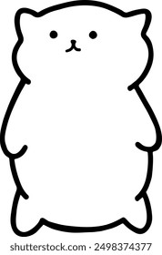 Charming Cat Line Art Vector | Cute Minimalist Design