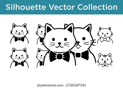 Charmante Katze Silhouette Kollektion einzeln auf weißem Hintergrund