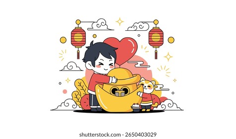 Charming celebration of spring festival prosperity and joyful family togetherness