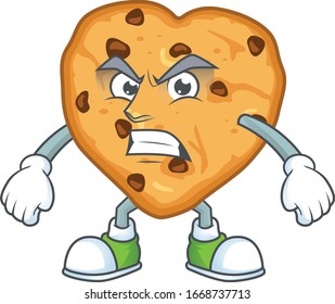 Charming chocolate chips love mascot design style waving hand