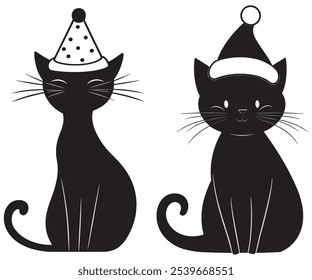 Charming Christmas Cat Silhouette for Festive D�cor