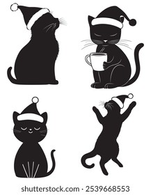 Charming Christmas Cat Silhouette for Festive D�cor