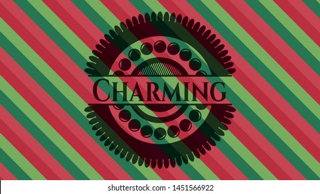 Charming christmas emblem background. Vector Illustration. Detailed.