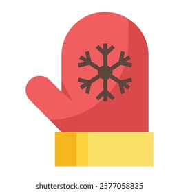 A charming Christmas glove icon that embodies warmth and the spirit of the season. Ideal for holiday projects and designs with a festive winter theme.