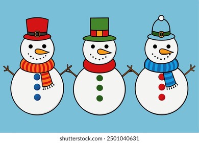 Gráficos de Vector de muñeco de nieve de Navidades encantadoras para proyectos de diseño de Festiva Ideal para tarjetas de felicitación, logotipos, Ilustraciones, etiquetas de regalo y marca de temporada única para difundir la alegría festiva