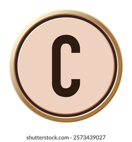 Charming Circular Letter C with Valentine’s Pastel Love Theme