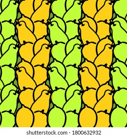 Frutos dibujados a mano. Ilustración vectorial. Arte de doodles colorido.