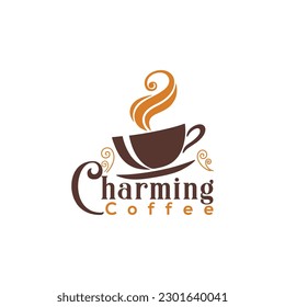 Charming Coffee logo elegant concept design