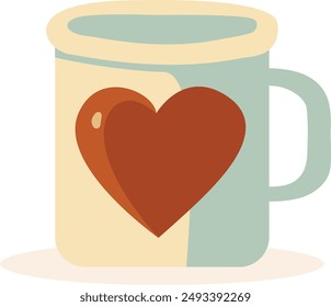 A charming coffee mug with a heart design, ideal for enjoying a warm beverage.