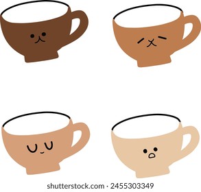 Charming Collection of Coffee Mugs with Unique Faces
