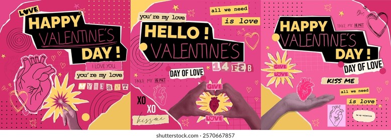 A charming collection of Vector illustrations celebrating Valentine's Day with playful hearts, messages of love, and cheerful graphics that encapsulate the spirit of romance. Keywords: