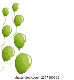 A charming composition of red and yellow balloons floating on a clean white background. This versatile design adds joy and festivity to cards, banners, and party decor.