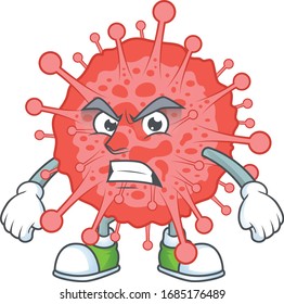 Charming coronavirus disaster mascot design style waving hand