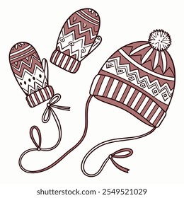 Charming Cozy Mittens and Hats Adorned with Patterns