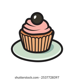 Charming Cupcakes Clip Art for Sweet Treat Designs