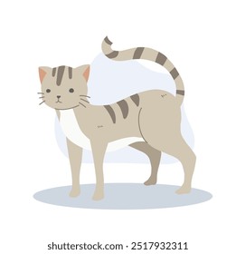 Charming Cute Cat. Adorable Cartoon Cat Art for Cat Lovers. Funny cat cartoon