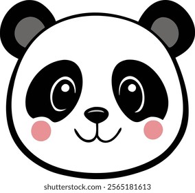 A charming and cute panda head