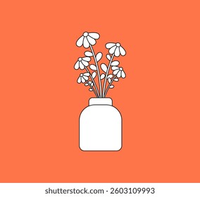 Charming Daisy Blossom Outline Illustration