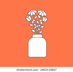 Charming Daisy Blossom Outline Illustration