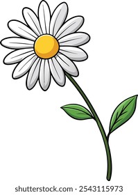 Charming Daisy Flower Vector Illustration Capturing the Freshness of Nature