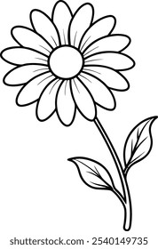 Charming Daisy Line Art Vector - A Simple and Elegant Floral Design for Creative Artwork