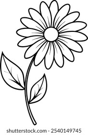 Charming Daisy Line Art Vector - A Simple and Elegant Floral Design for Creative Artwork