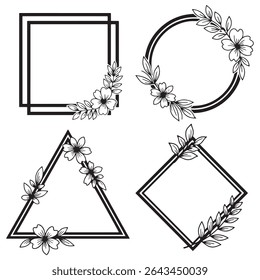 Charming and Delicate Vintage Decorative Floral Frames Vector Collection
