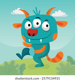 A charming and delightful monster character for kids.

