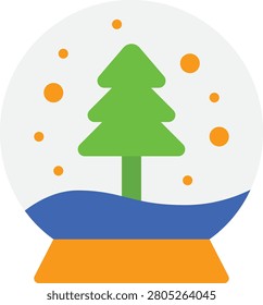 A charming depiction of a snow globe, symbolizing winter and holiday cheer. This icon can enhance applications related to seasonal celebrations and festive decorations.