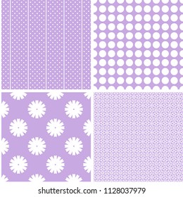 Charming different vector seamless patterns. Vector set.