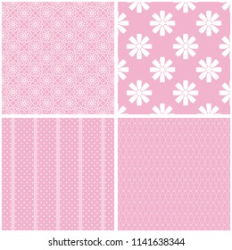Charming different vector seamless patterns. Vector set.