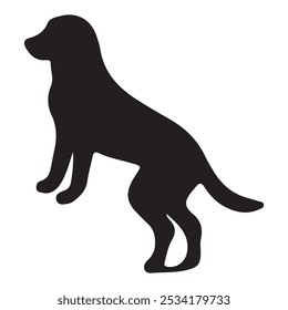 Charming dog vector featuring a playful, detailed silhouette. Perfectly capturing a dog's lively spirit, this design adds a touch of joy and character to any project.