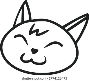 A charming doodle of a kitten or cat's head, representing pet cats and feline grace.