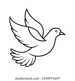 A charming dove of peace illustration in vector, cartoon, and line art styles.







