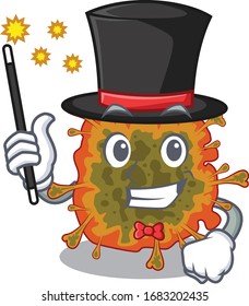 Charming duvinacovirus cartoon design performance as a Magician style