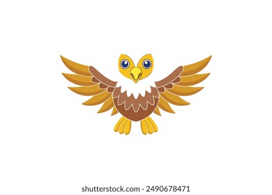 Charming eaglet vector cartoon, clipart, and line art for digital design and prints